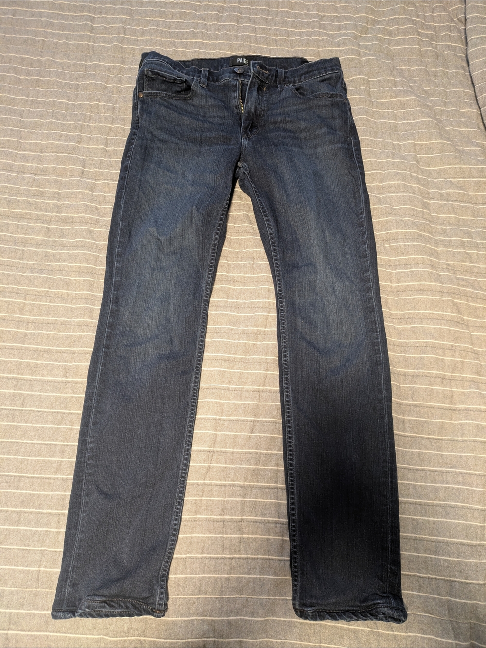 PAIGE Dark Wash Straight Leg Jeans - Deep Indigo